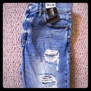 Express distressed slim fit jeans